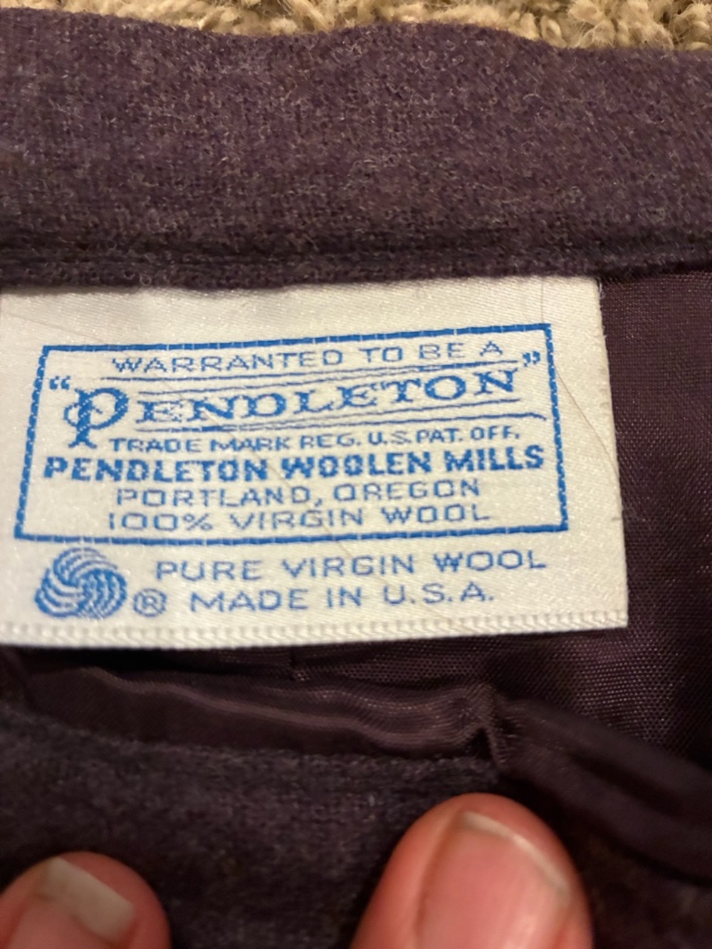 Vintage Pendleton 100% Virgin Wool Midi Plaid Skirt Purple Made in U.S.A. No Sz - Picture 7 of 11
